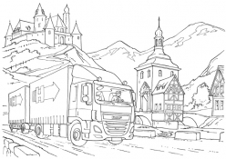 Раскраска DAF СF Euro 6 автопоезд